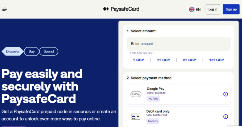 Online Paysafecard casino voucher